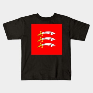 Essex County Flag - Three Saxon Seaxes of Red Field Kids T-Shirt